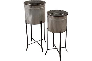 Creative Co-Op Two Iron Outdoor Planters W/ Stands