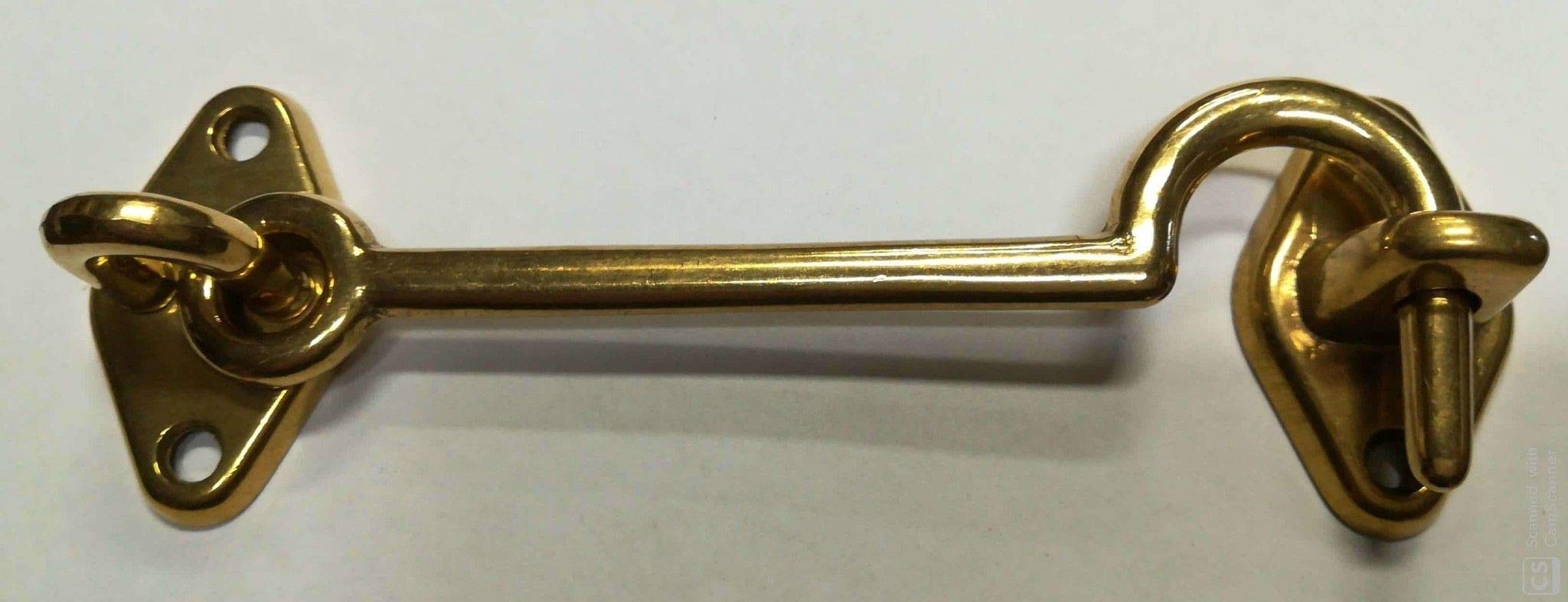 Gancio fermapersiane mm 100 ottone lucido