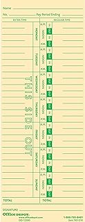 Office Depot Time Cards, Weekly, Monday-Sunday Format, 1-Sided, 3 3/8in. x 8 7/8in., Manila, Pack Of 100, GB-740016