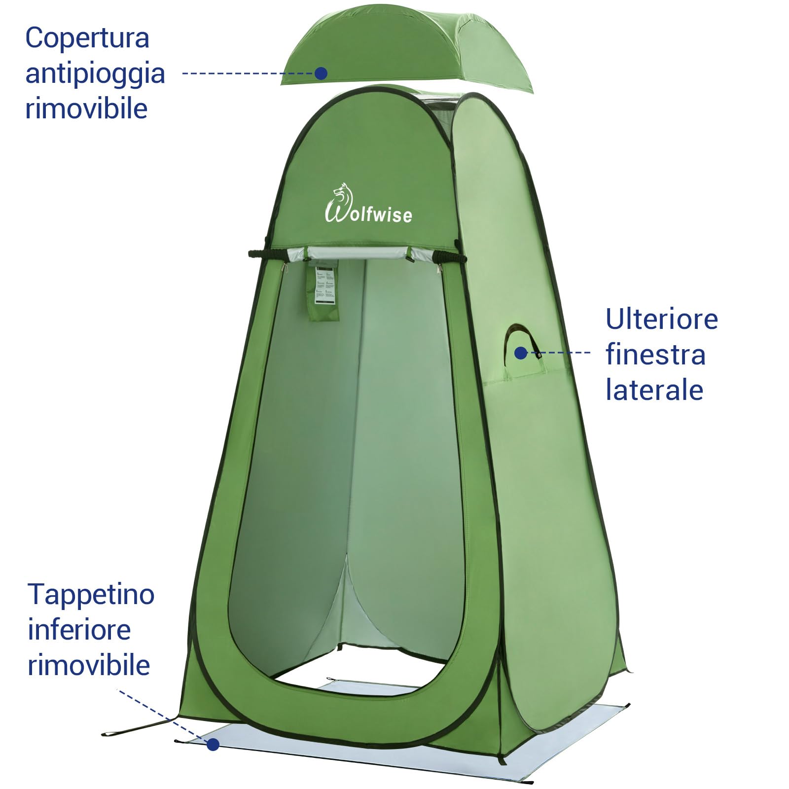 WolfWise Tenda Istantanea Pop-Up Privato Portabile per Campeggio Spiaggia Bagno Spogliatoio Doccia Riparo