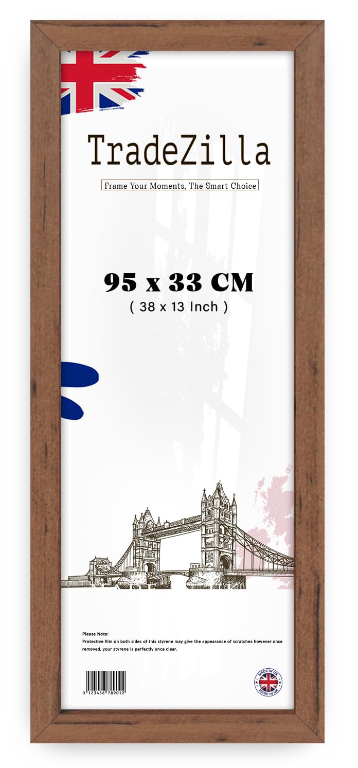 TradeZilla | Large 3' 1" x 1' 1" Walnut Poster Frame (95 x 33 CM) - Bedroom, Dining Room or Hallway House Decoration 38 x 13 Inch [ Walnut ]