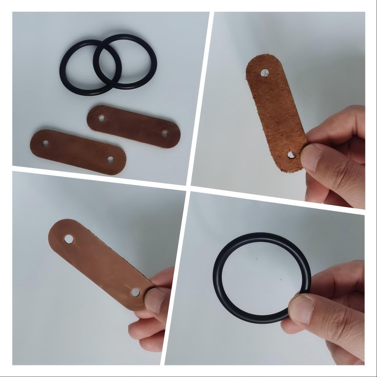 Durable Peacock Safety Stirrup Rubber Rings & Leather Tabs Replacement Set, Compatible with ExtremE, Amidale, Shires - Image 2