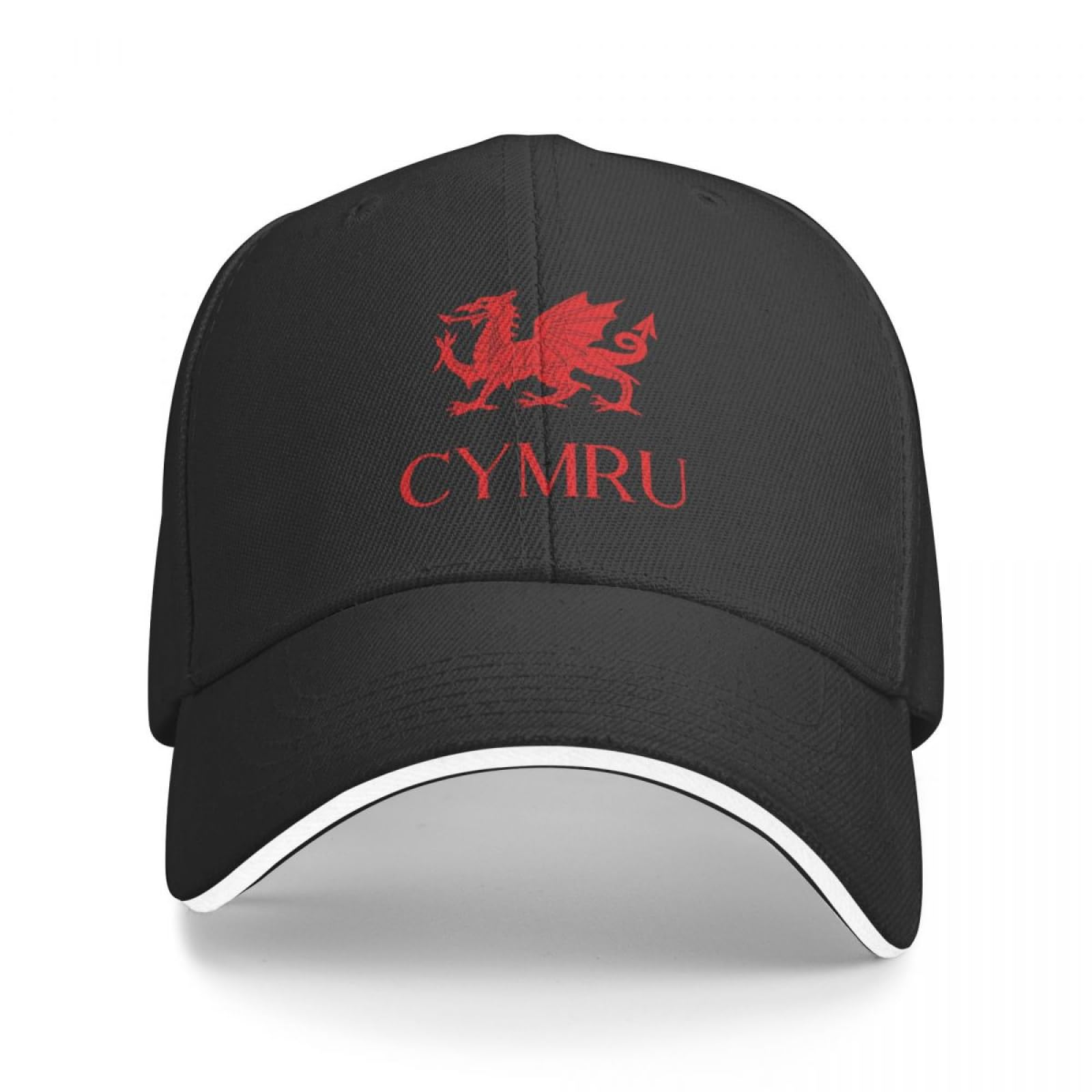 Cizieoe Unisex Black Baseball Cap Cymru Red 2 Luxury Luxury