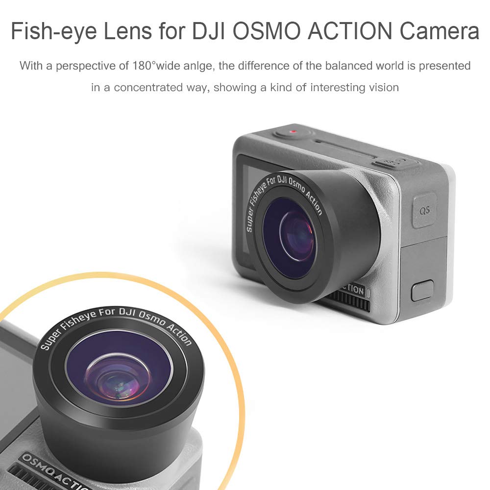 Rcgeek Fisheye Lens Osmo Action Camera Accessories 180 Wide Angle