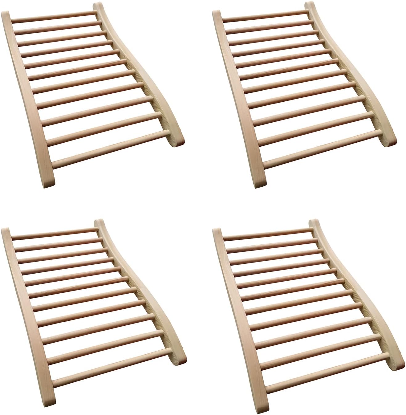 LTCCDSS 4 PCS Sauna Backrest Canadian Hemlock | S-Shape Design - Slip-Resistant - Non-Toxic - Comfortable - Sauna Accessories Kit Apply to Barrel or Infrared Sauna (20.5 in * 13 in)