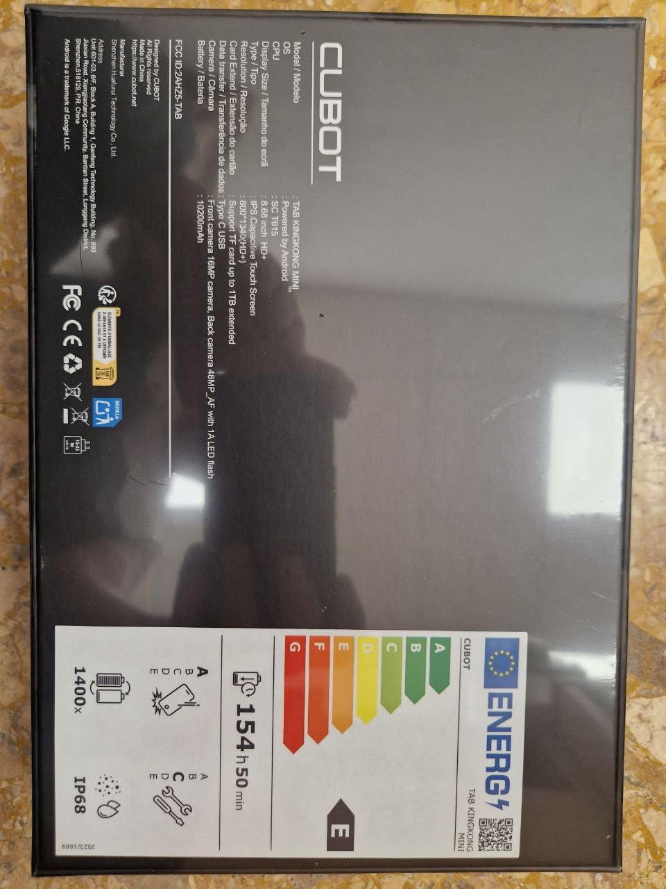 KingKong Mini Tablet 8,68" HD+ 90 Hz, 16 GB RAM (6 GB+10 GB Est.), 128 GB ROM, 4G Dual SIM, aparat 48 MP, bateria 10200 mAh, Android 15, Unisoc T615, czarny