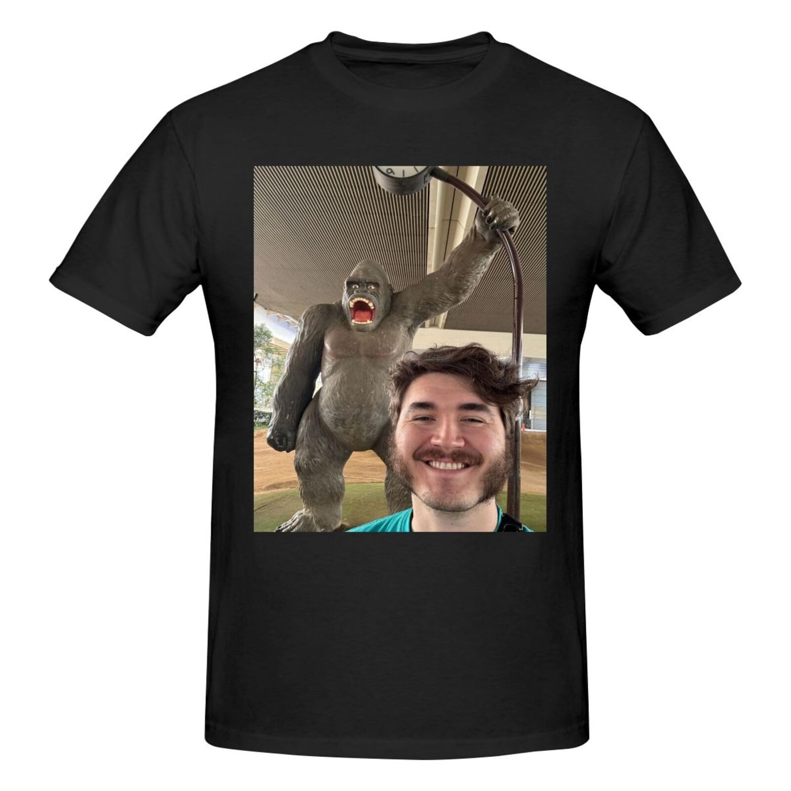Ezkyztlw Men's Black Johnathan J-Schlatt Schlatt T Shirt For Crew Neck Shirts Cotton Short Sleeve Casual Wear Round Neck T-Shirts Clothes X-Large