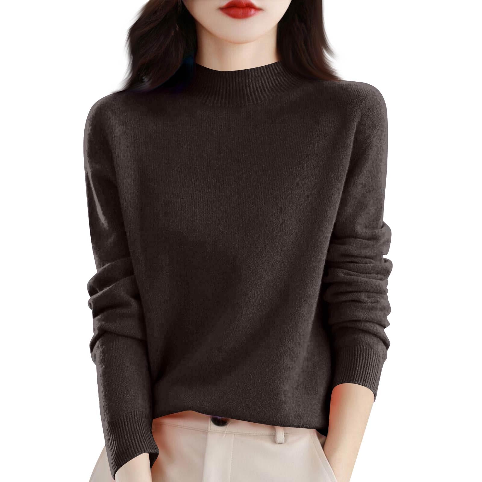 Cashmere Sweaters for Women Lightweight Turtleneck Sweater Soft Cozy Ribbed Knit Long Sleeve Pullover Tops