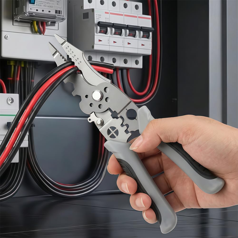 32 in 1 Multi-Tool Pliers, High Carbon Steel Wire Stripper Cutter with Crimper, Screwdriver and Wire Looper