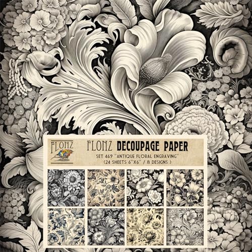 Opiniones y reviews de Decoupage al mejor precio. 40 Decoupage - Paquete de papel (24 hojas de 6 x 6 pulgadas) con grabado floral antiguo # Papel de patrón de estilo clásico para decoupage, manualidades y álbumes de recortes