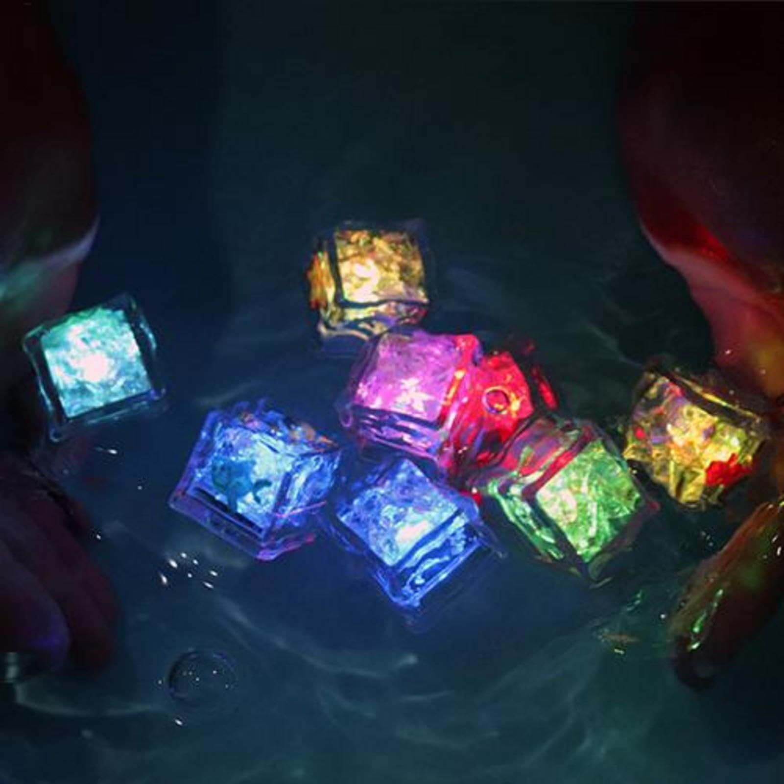 Cubo iluminado para bañera, Juguetes sensoriales para niños, Juguetes sensoriales LED para niños, Juguetes de baño LED multicolores, Cubos de baño el