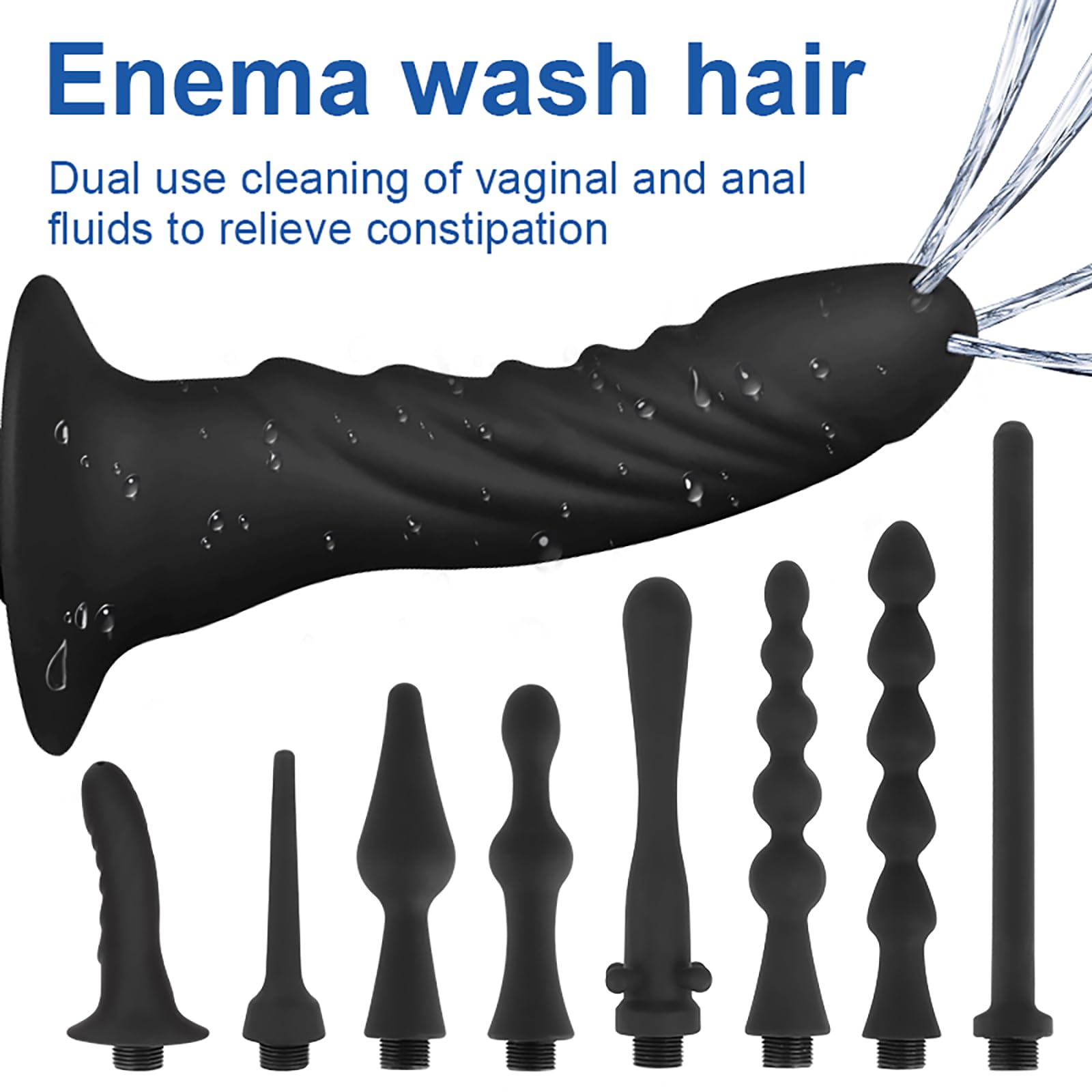 Analdusche Für Analverkehr Silikon Intimdusche Für Damen Und Herren Mit Weichem Aufsatz Zur Darmreinigung Duschkopf Anal Dusche Für Mann Hygienische Reinigung LZYLWC (8PC)