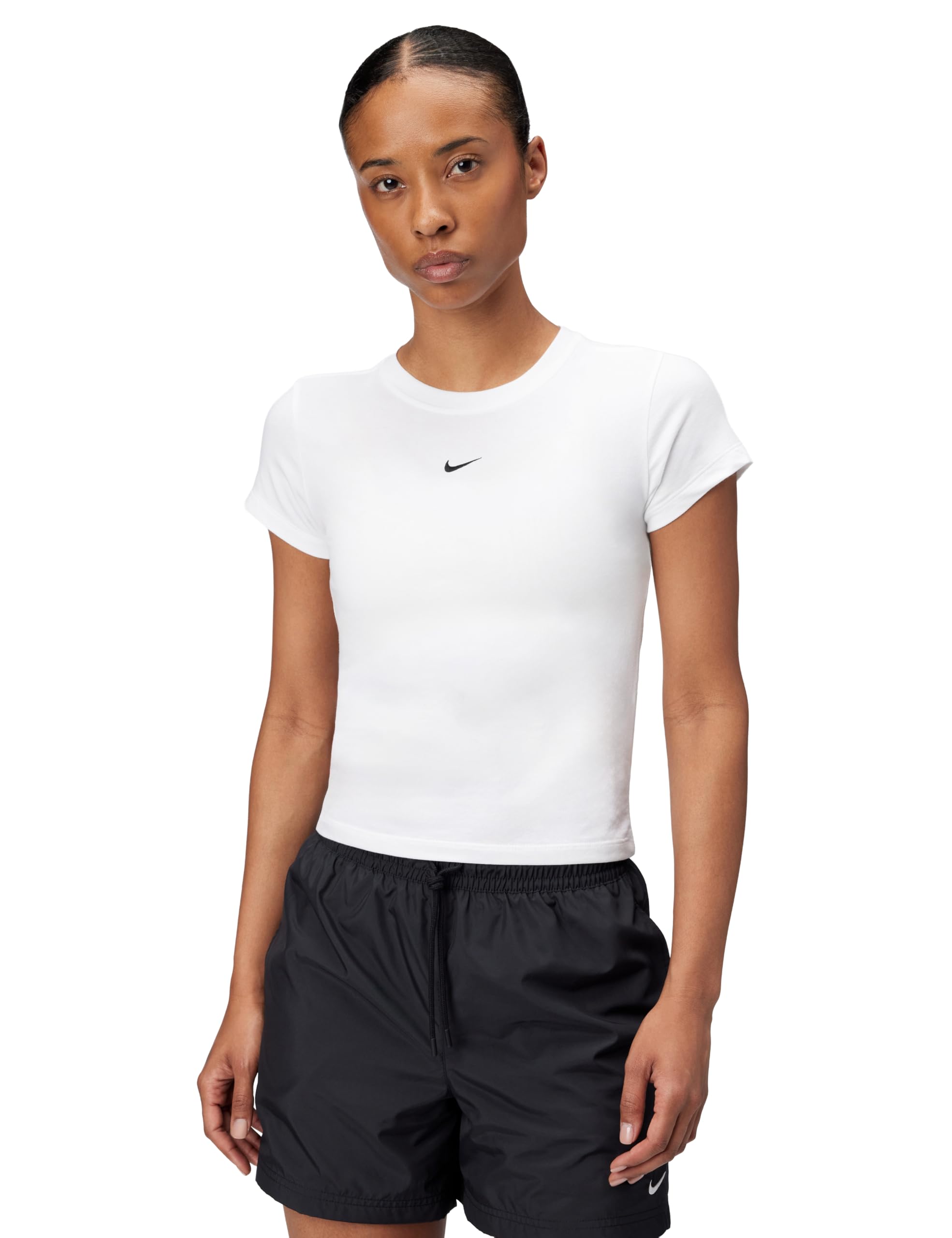Nike W NSW Nk Chll Knt MD CRP Top Corto Donna (Pacco da 1)