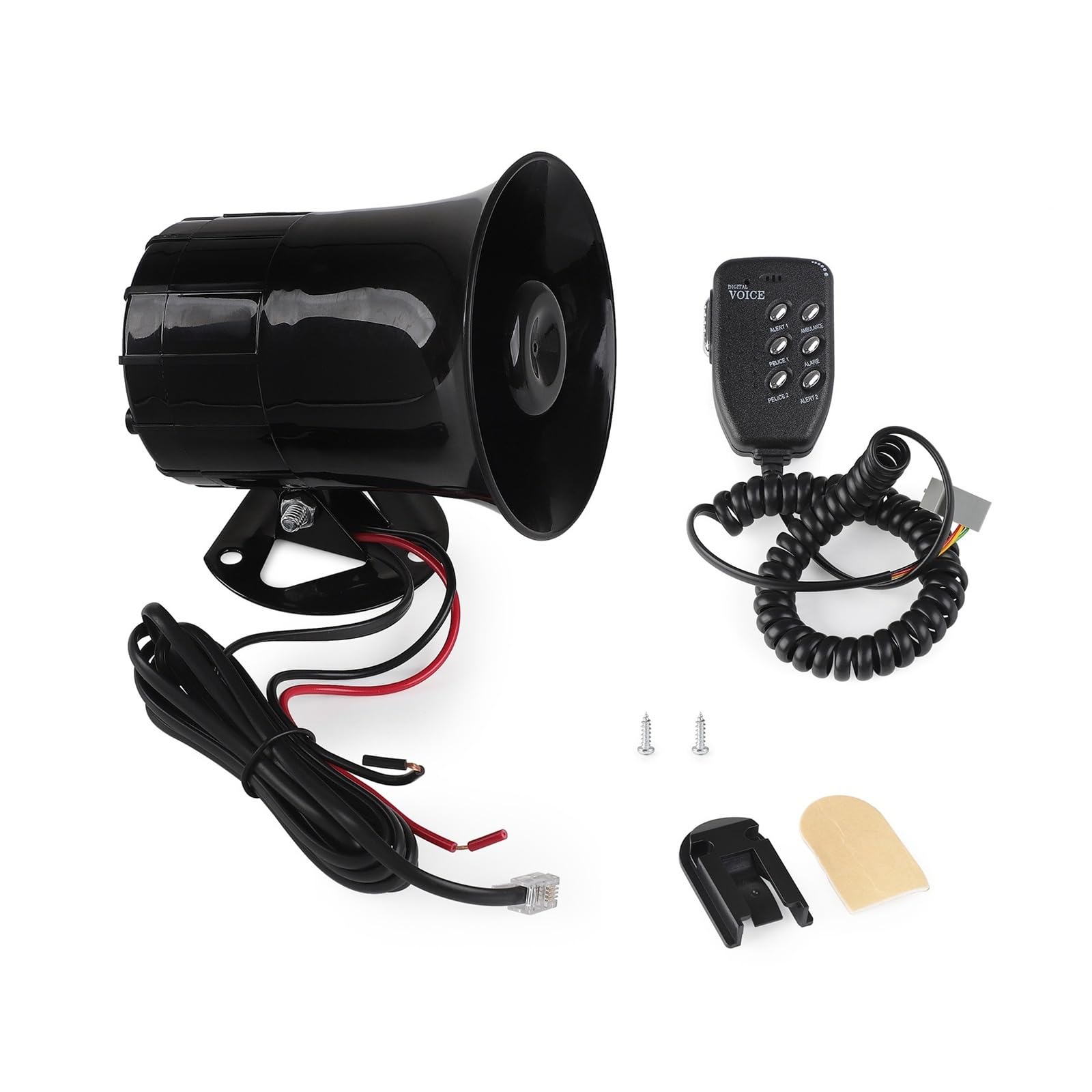 Megáfono for coche, motocicleta, altavoz de 6 tonos, sirena tradicional, alarma, ambulancia, policía, altavoz