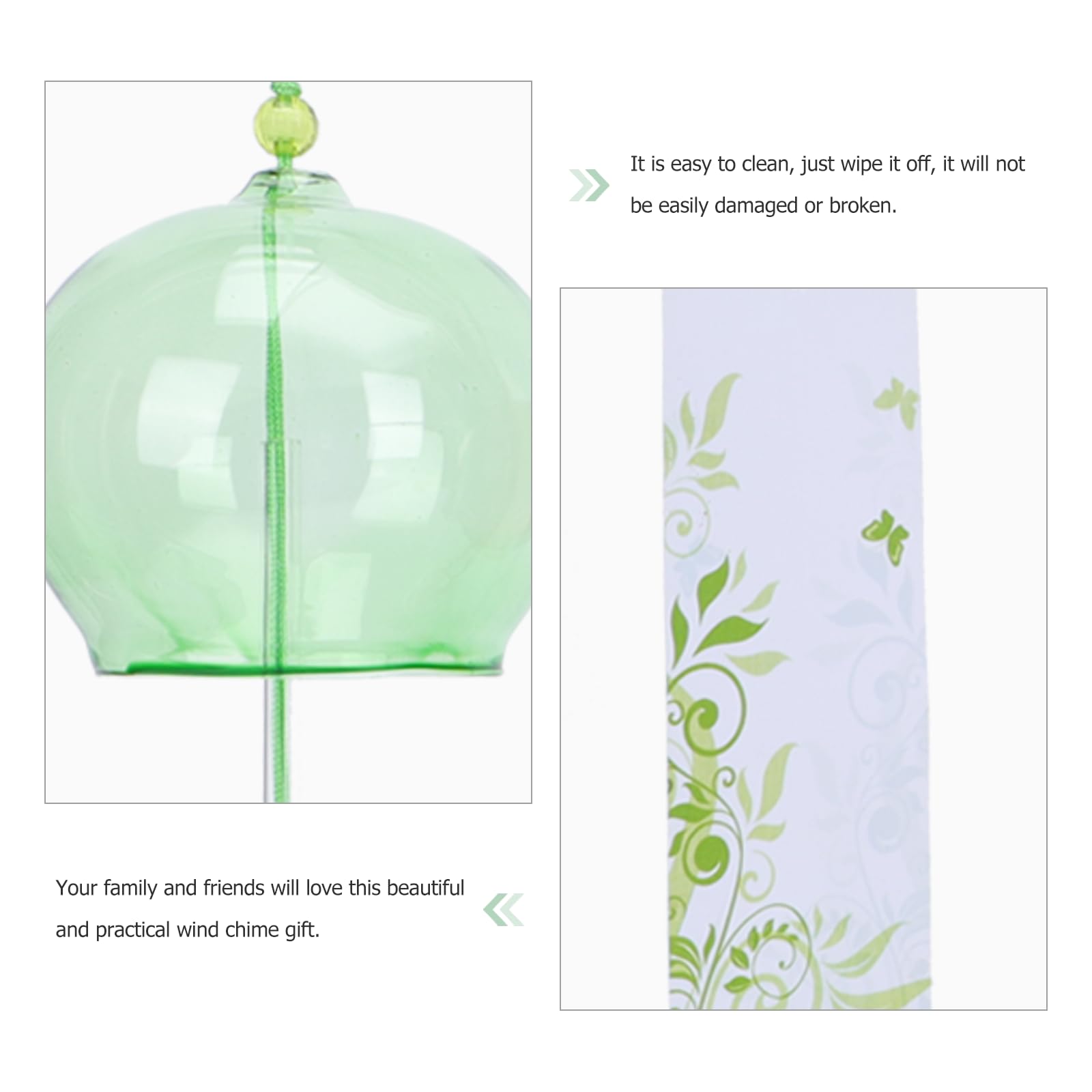 24 Pezzi Campane Vento Estive in Vetro Colorato Stile Giapponese, Decorazione Creativa per Balcone e Giardino, Campanelli Eolici Delicati per Vacanze Estive