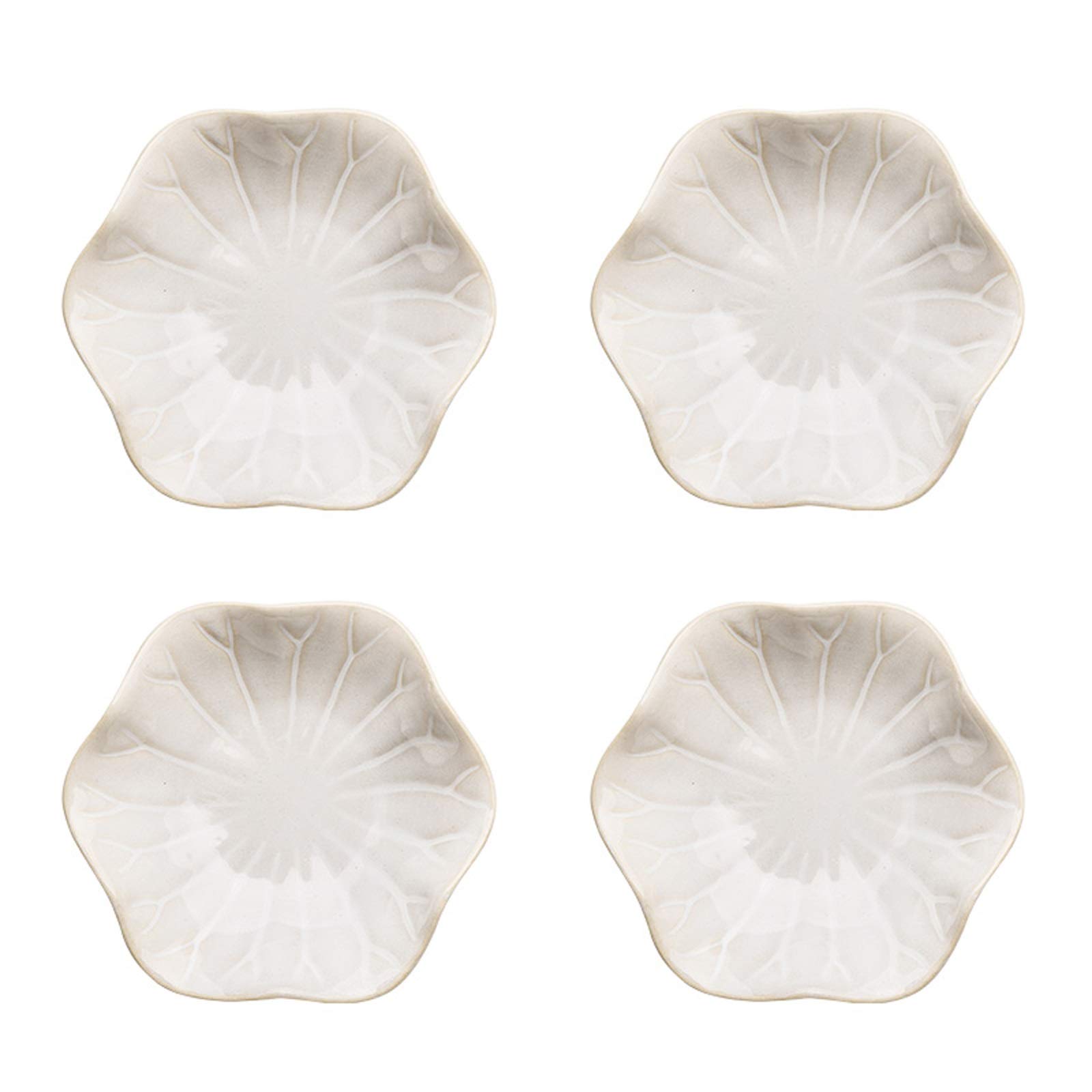 Dipschälchen Keramische Dip-Schalen Set exquisite Blumenform Tauchsauce-Schüsseln / Gerichte für Tomatensauce, Eiscreme, Desserts und andere Party-Abendessen 4,3 Zoll Saucen Schalen ( Color : White )