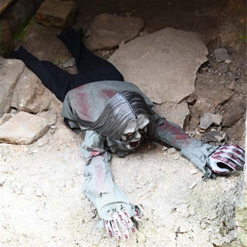 Gonetre Fantasma Zombi Strisciante Elettrico di Halloween, Decorazioni (A)