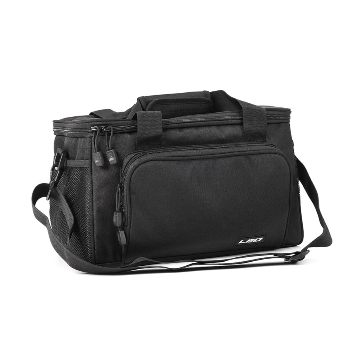 Totority Paquet de Pêche Multifonction en Tissu Oxford Noir Renforcé, Design Multi-Poches pour Accessoires de Pêche en Plein Air