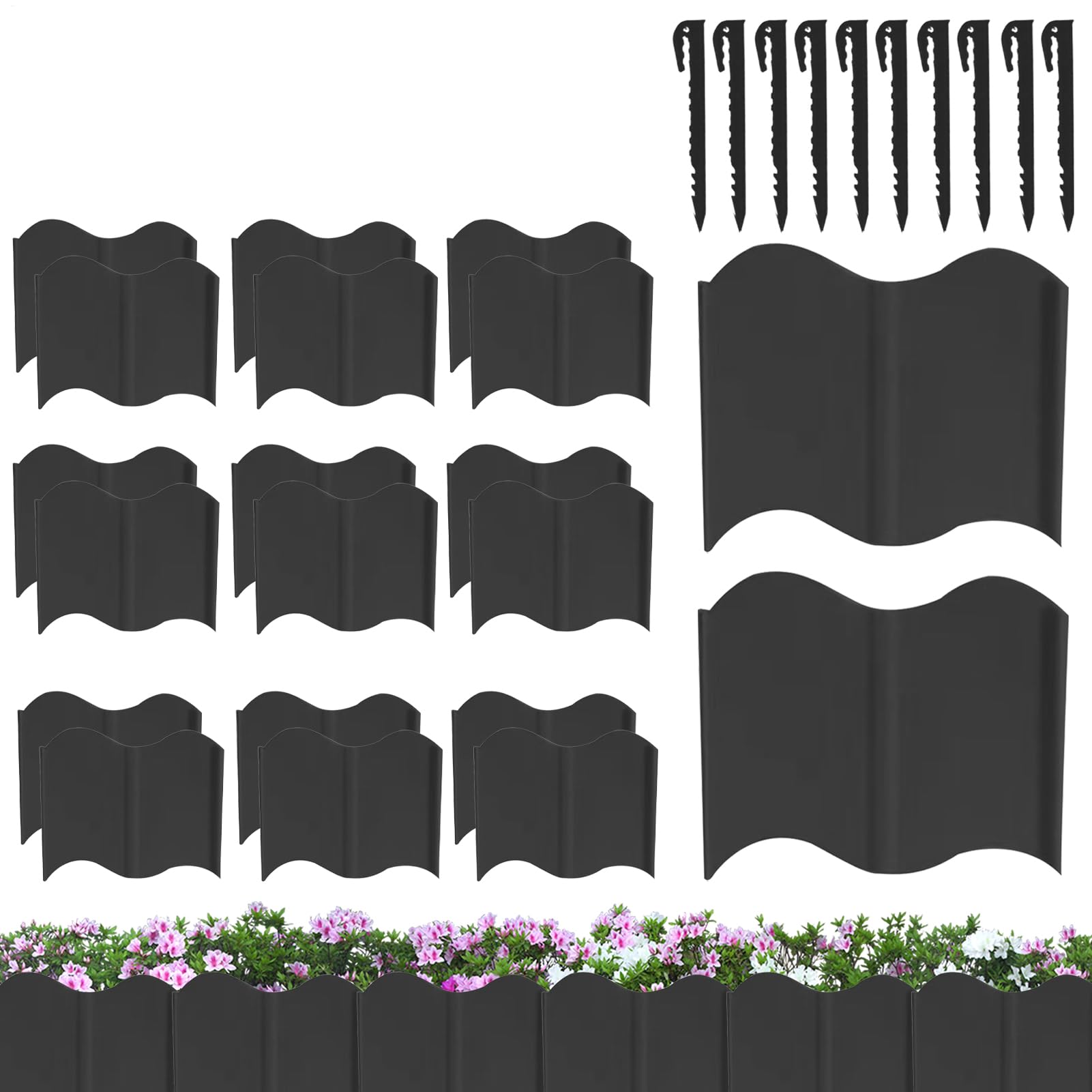 Bordure de clôture de jardin flexible et amovible pour parterre et cour