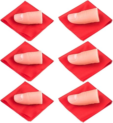 ANCIRS Juego de 6 trucos de magia de dedo, punta de pulgar falsa de seda que desaparece