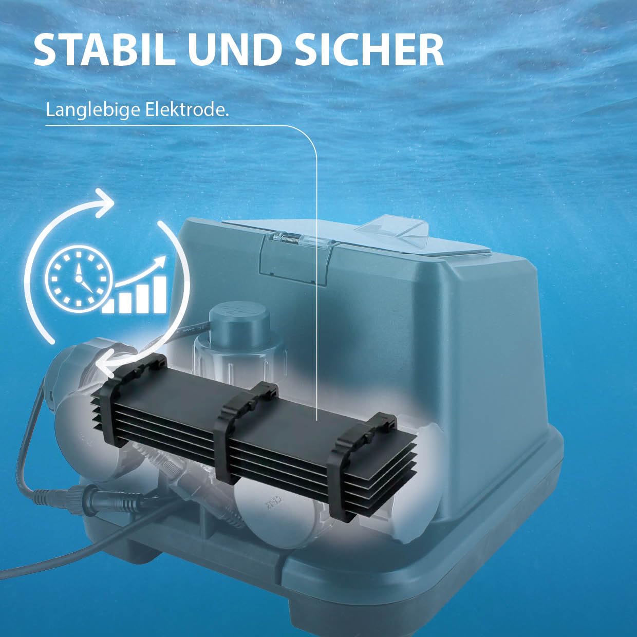 Gre GSS25 – Desinfektionssystem für Pools, Dream Salt Elektrolyse, geeignet für Aufstellpools bis 25 m³, mit integriertem LED-Display
