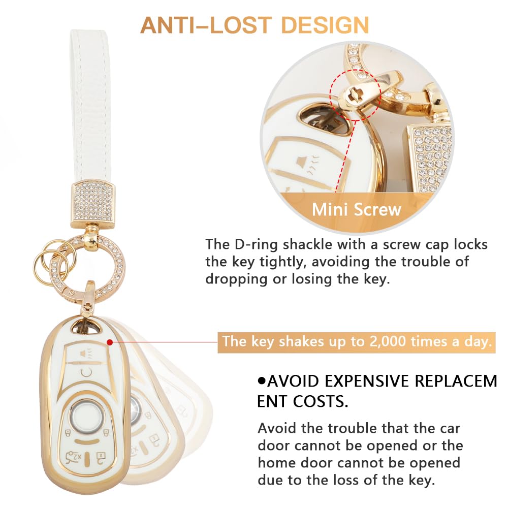 1797 Key Fob Cover for Buick Encore Enclave Envision LaCrosse Regal Accessories Bling Car Remote Key Chain Case — view 6