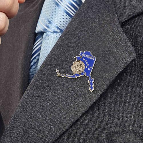 Image of State Shaped Map Lapel Metal Pin Enamel Brooch Keepsake Beautifully Designed for Backpack Hat