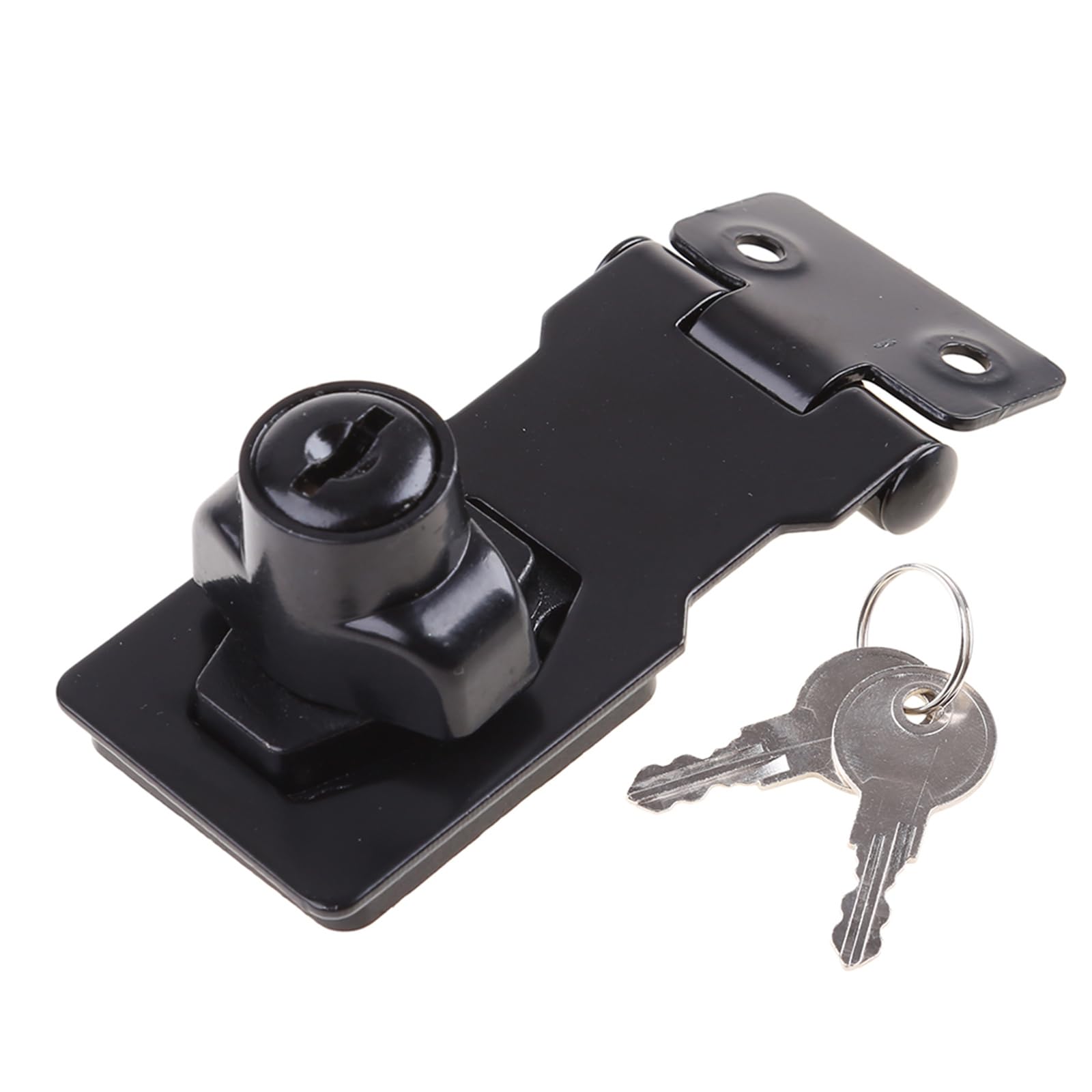 Keyed Hasp Locks Cabinet Locks with Keys and Screws Twists Knob Keyed Locking Hasp Padlock for Security Door Garage