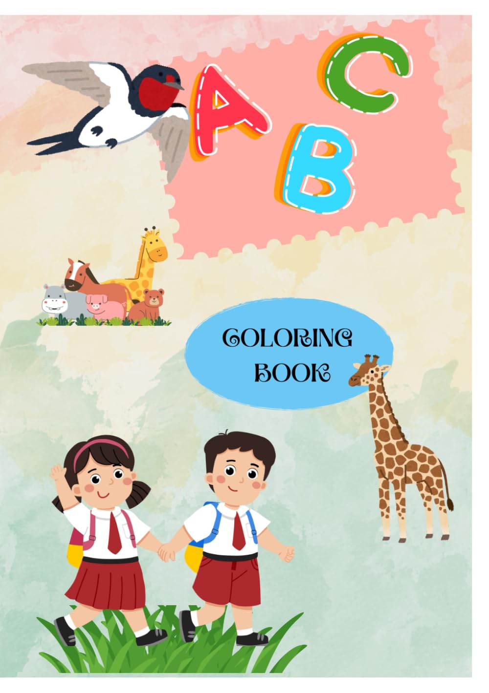 ABC Coloring Book: Learn the alphabet by coloring animals: Coloring Book for Toddlers and Preschool Kids, Book and Coloring Pages (Kids Ages 3-5)