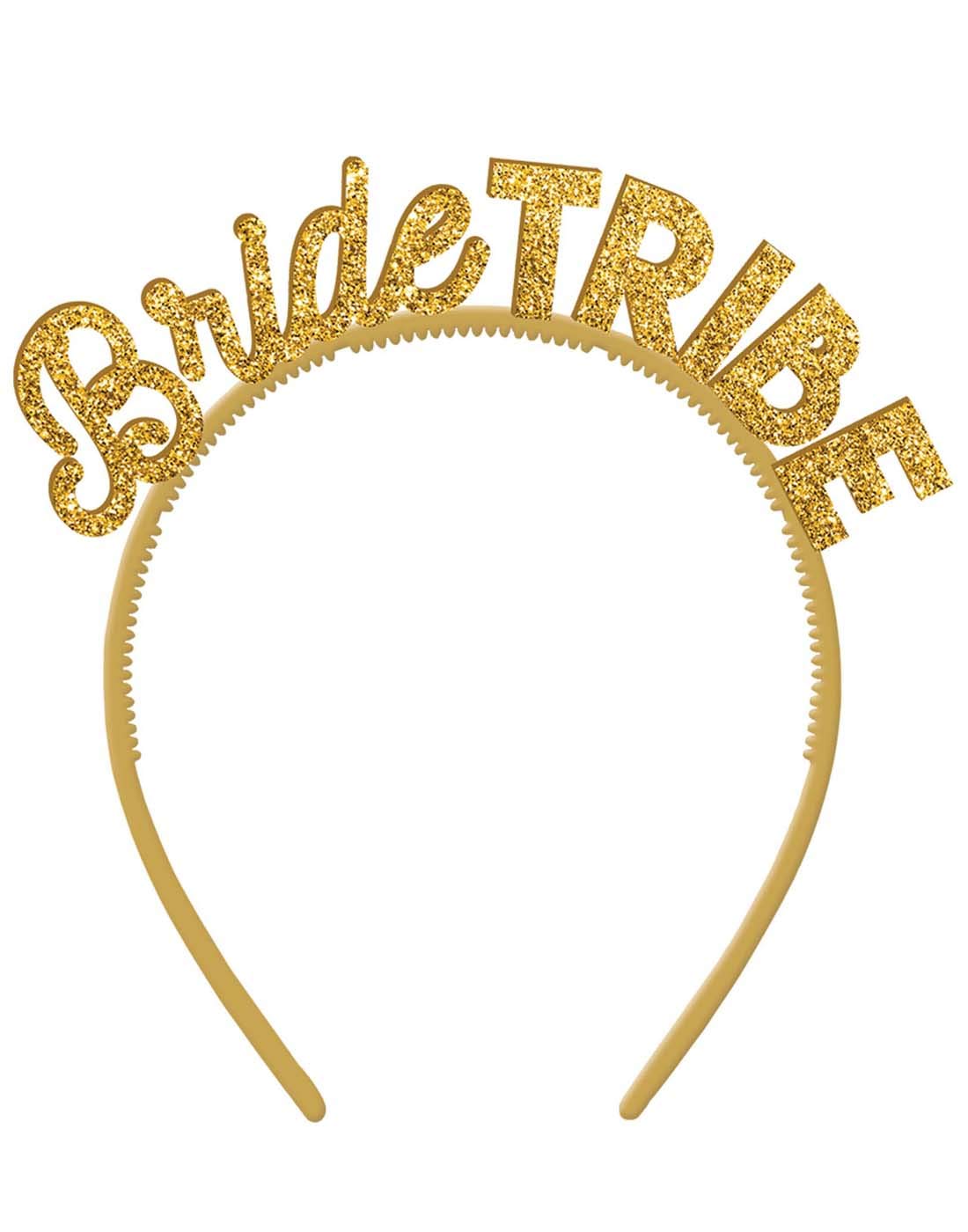 AmscanGold Glitter Bride Tribe Headbands- 6 pcs., standard (3900897)