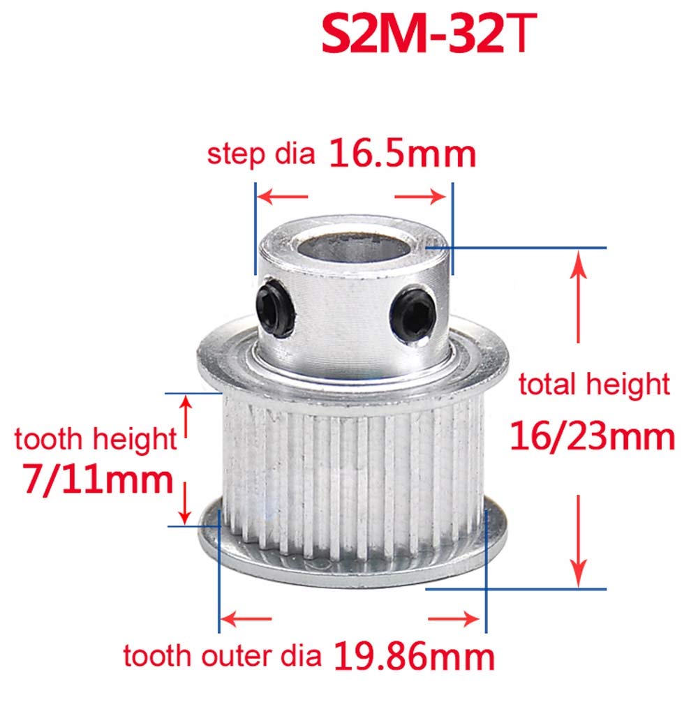 2x Pulegge Sincrone XL 17T Foro 10mm Per Cinghia Larghezza 10mm - Ruote Dentate Per Trasmissione