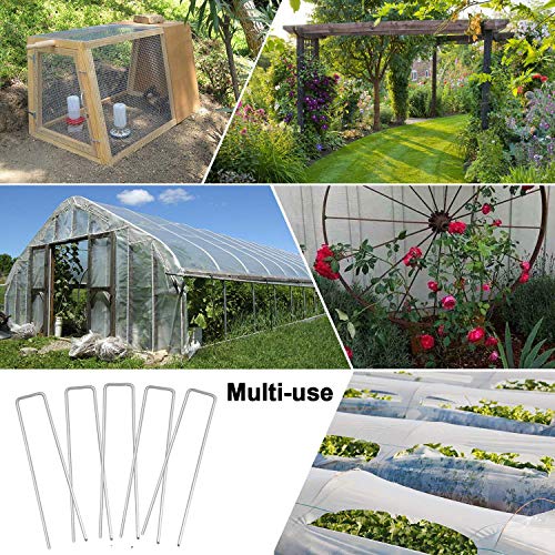 Image of Petgrow 6 Inch Garden Stakes Galvanized Landscape Staples,U-Type Staples