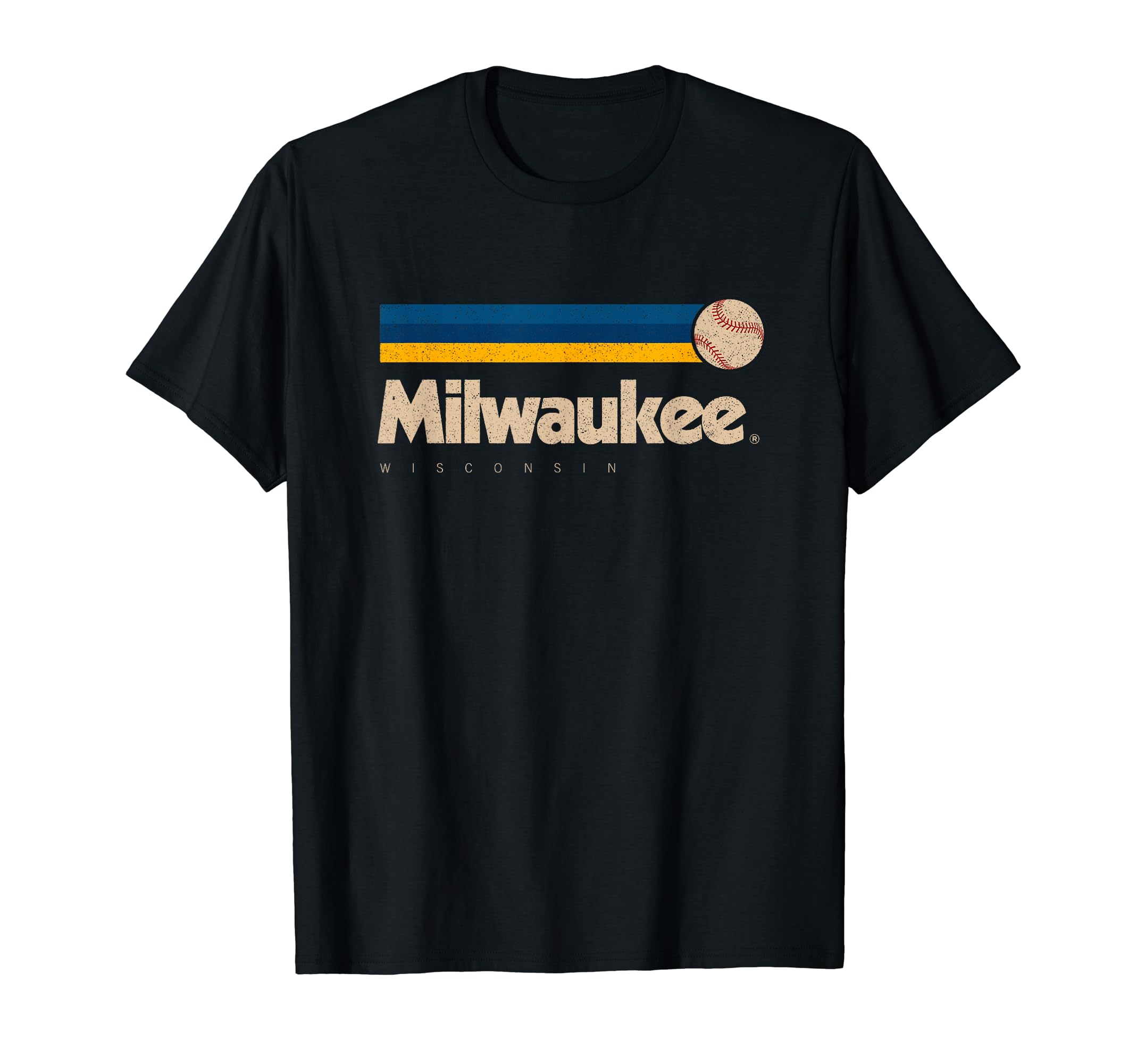 Milwaukee Baseball Wisconsin GiftsMilwaukee Baseball Softball City Wisconsin Retro Milwaukee T-Shirt