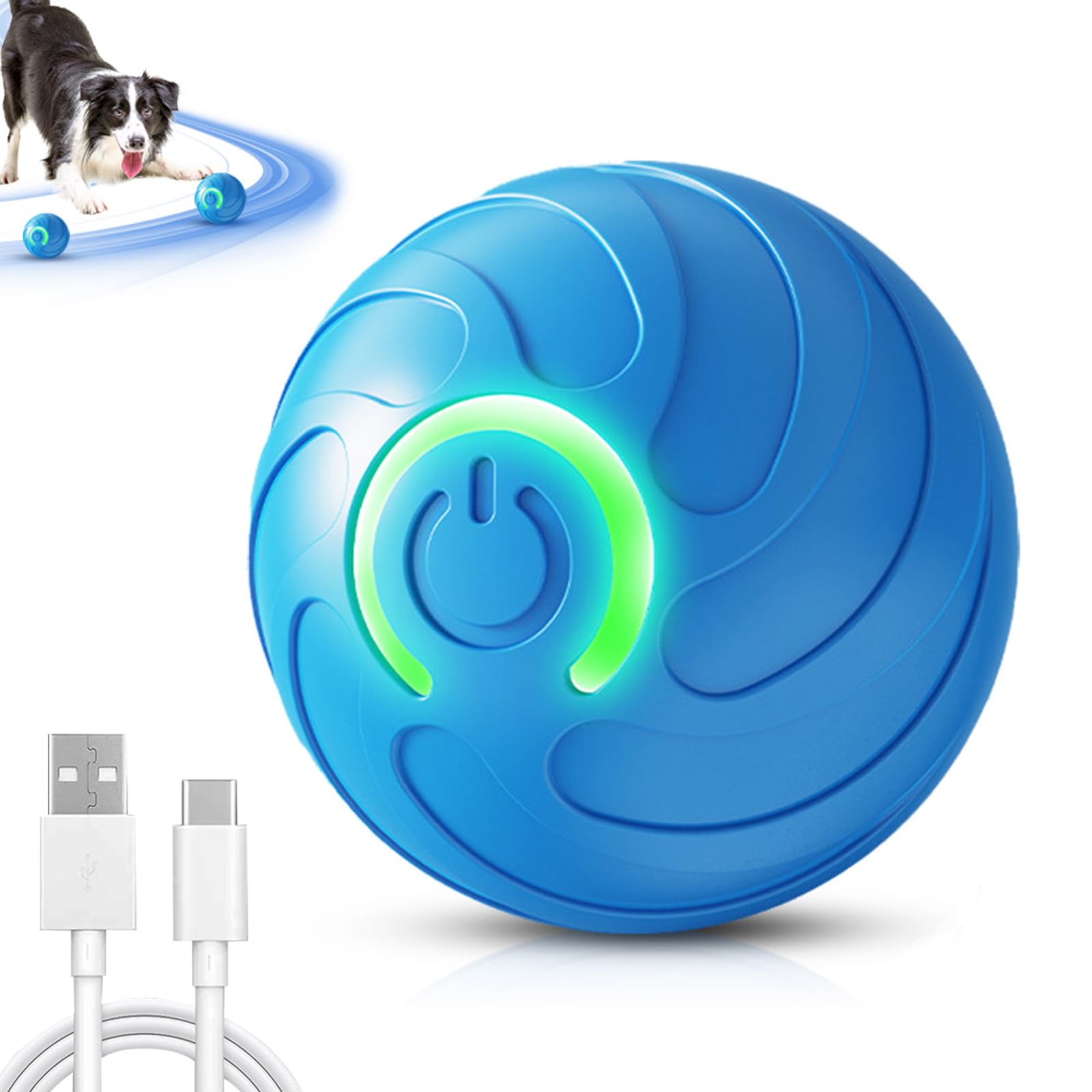 Interactive Dog Ball, New Vibrating Dog Ball, with LED Light, Durable High Bounce Floating Rubber, for Kittens, Puppies (#b-1)