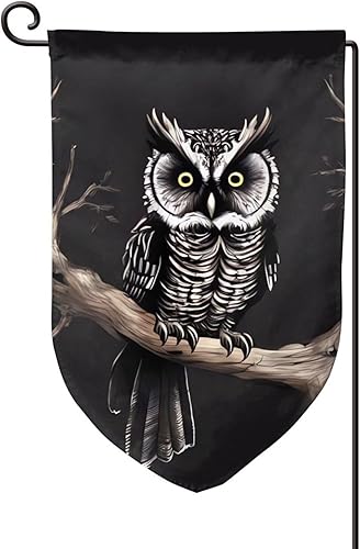 Garden Flags 12x18 Inch Outside Winter Garden Flag Vertical Double Sided small Decorative Flag Late Night Owl Garden Yard Flag Outdoor Flag for all