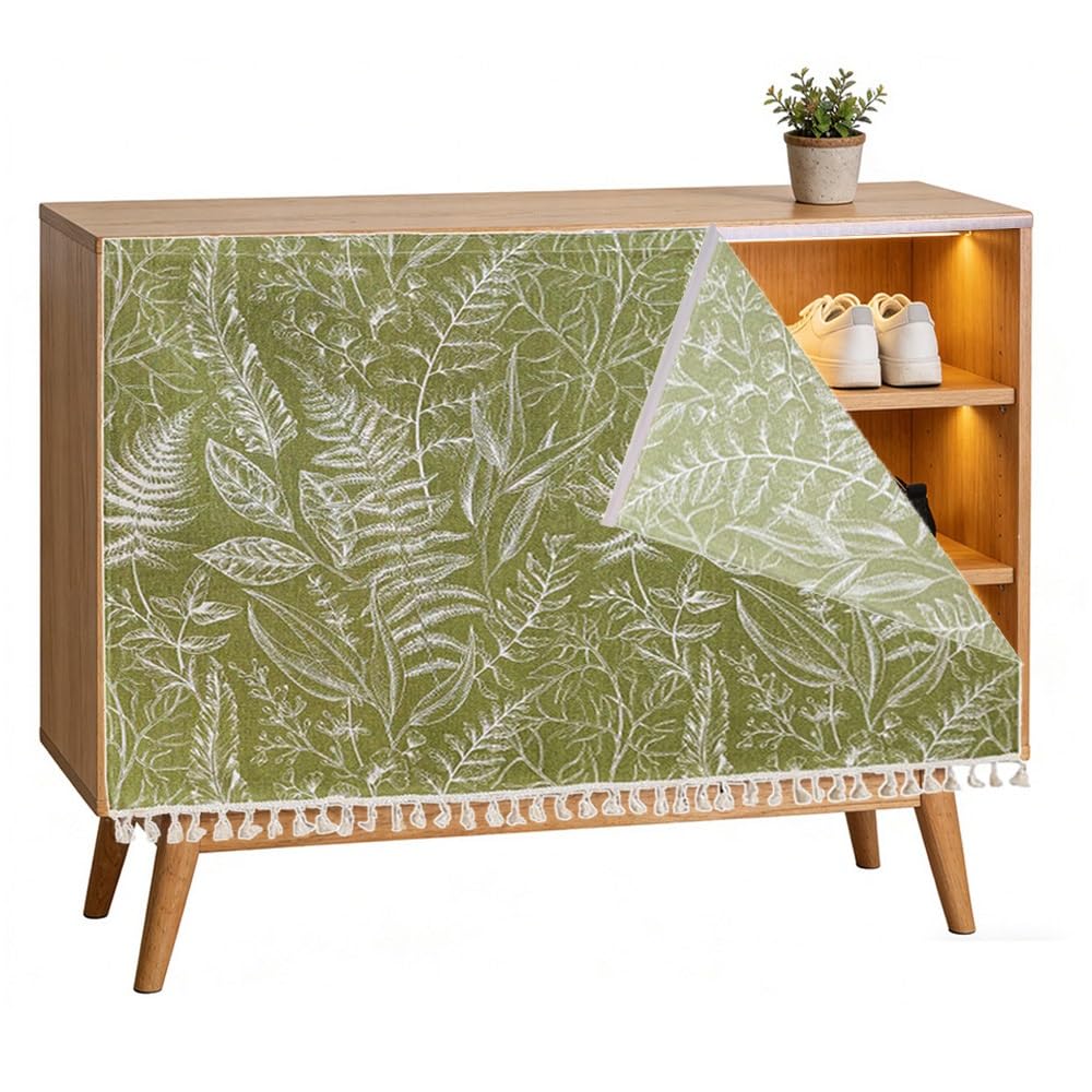 Rideaux cuisine meuble bas court en coton lin vert armoire placard 120 cm