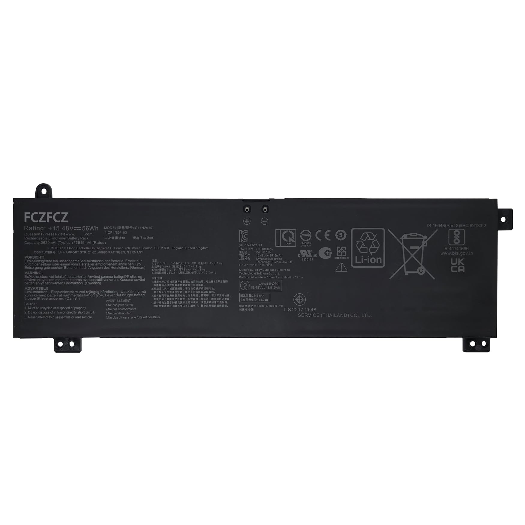 C41N2010 Battery 56Wh 3620mAh Replacement for ASUS ROG Strix G15 G513IC G513IH G513QC G513QE G713QE Series 0B200-03890000 0B20003890000 4ICP4/63/103 15.48V 4-Cell