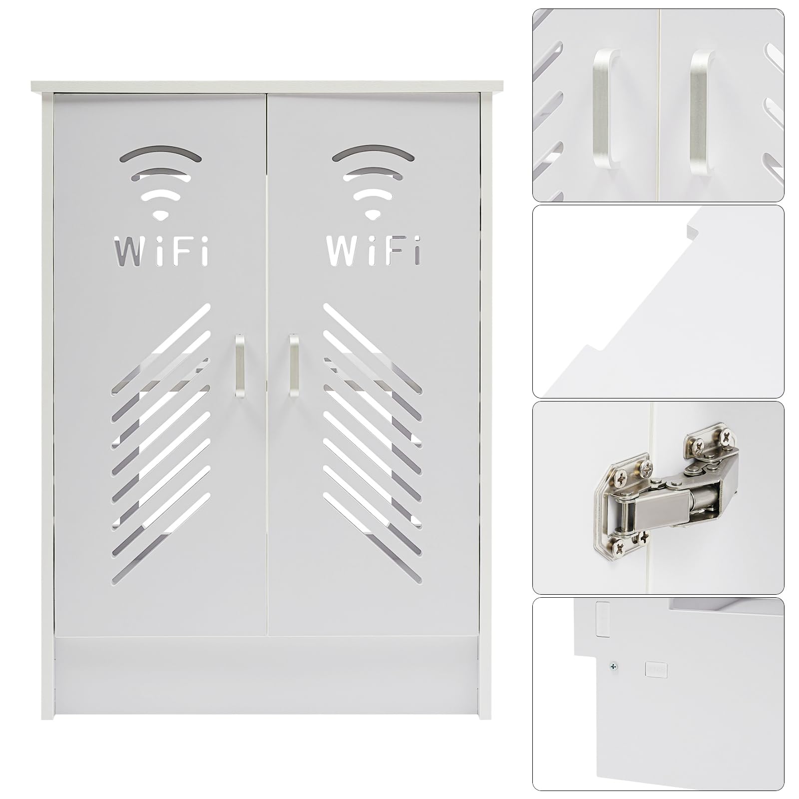 Router Armario con gestión de cables, armario de almacenamiento de 3