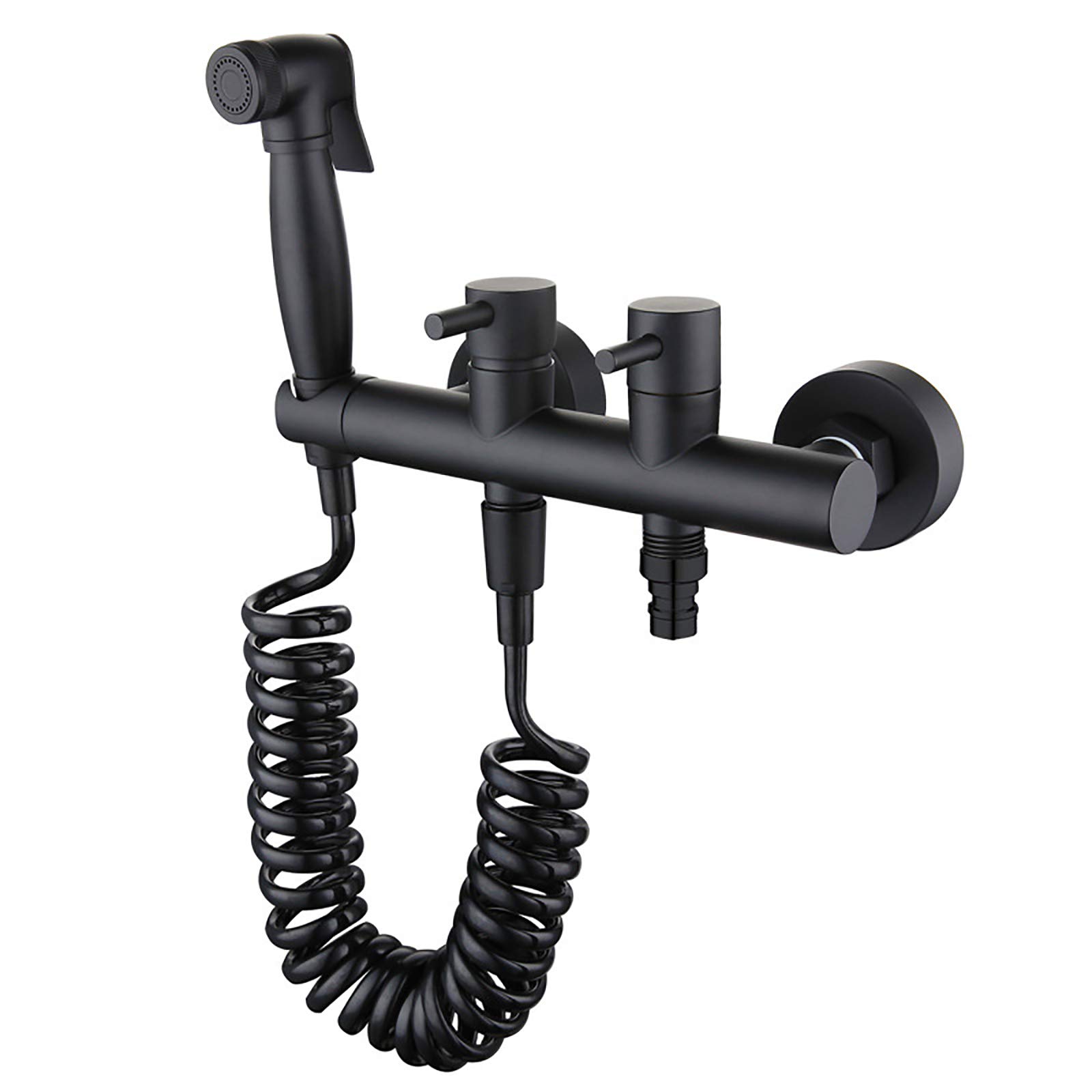 Juego de ducha de bidé portátil negro montado en la pared, kit completo de higiene para baño, temperatura ajustable del agua, fácil instalación, ideal para uso doméstico