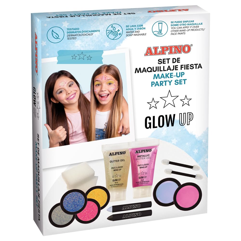 Set de Maquillaje Fiesta ALPINO|Pintura Facial |Maquillaje para Fiestas, Halloween y Carnaval