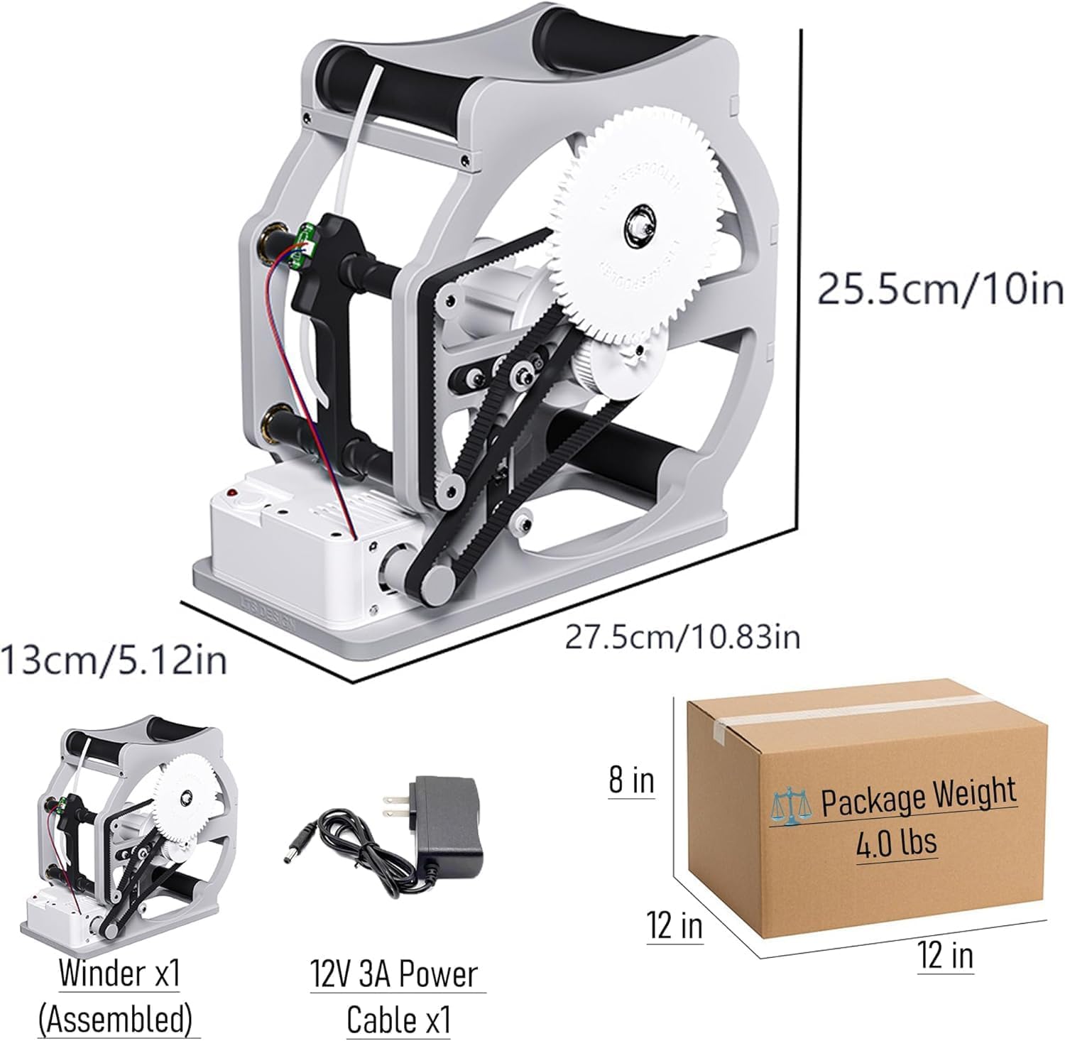 Elektrischer 3d-filament-umspuler – Automatischer Wickler Mit Intelligenter Start/stopp-funktion, Einstellbarer Spannung Für Pla, Petg, Abs Und Tpu, Schnelles Aufspulen Von Spulen Bis Zu 3 Kg