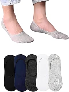 مجموعة شرابات قصيرة سادة للرجال , مناسب و مريح للقدمين ،5 أزواج + 1 زوج هدية ،6 أزواج كاملة، مقاس (40-45)