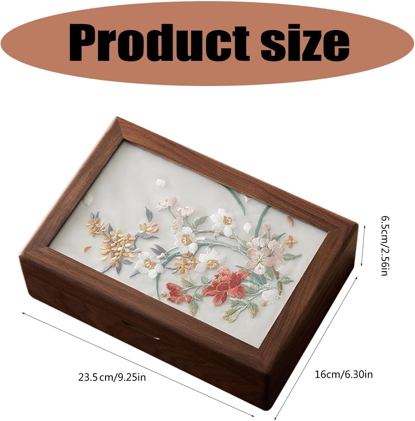 Boîte en Bois brodée pour Bijoux et Montres, élégante boîte de Rangement pour Colliers et Accessoires, Multicolore