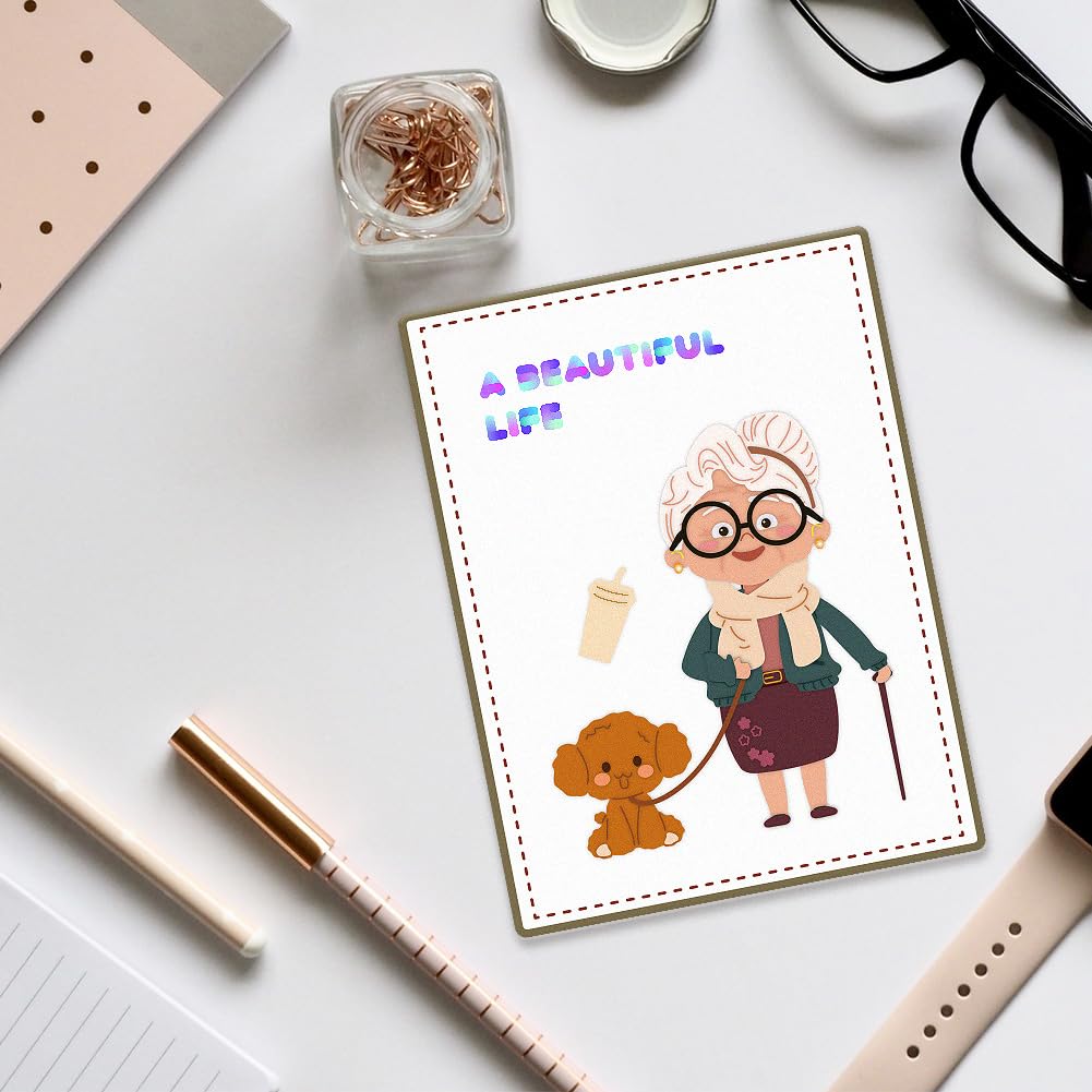 DELORIGIN Cute Old Lady Cutting Dies Card Making Grandma Die Cut Carbon Steel Die Cuts Stencils Card Scrapbooking Embossing Template Dies for DIY Paper Craft Making Album Gift Decor - Image 3