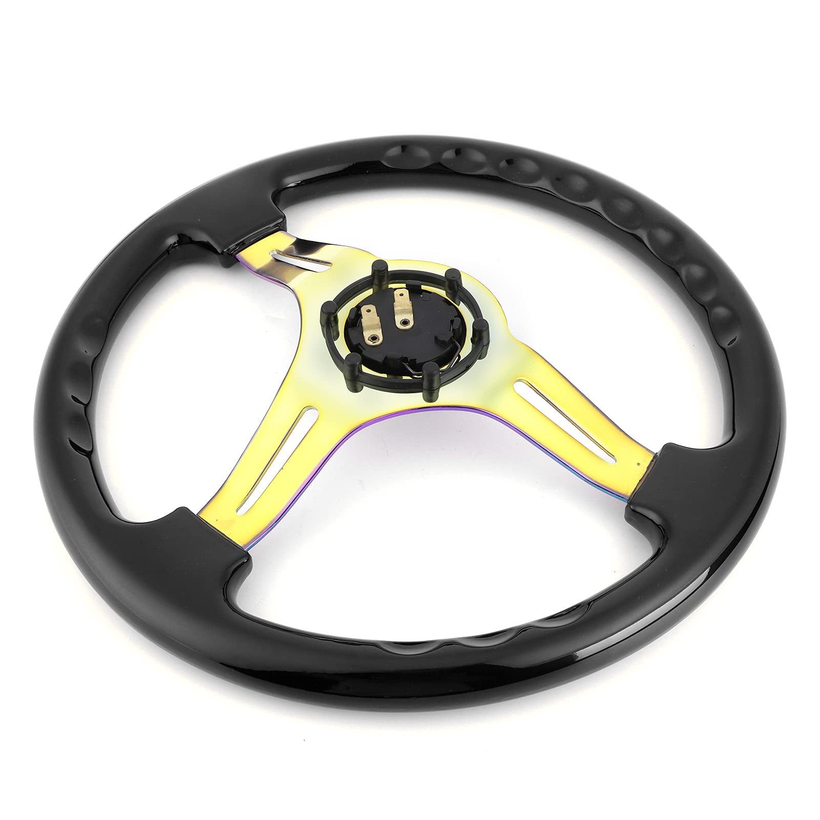 Volante da Corsa da 14 Pollici, Volante Sportivo Sostituzione Dell'ergonomia del Volante Universale Per La Maggior Parte dei Veicoli Auto da Corsa
