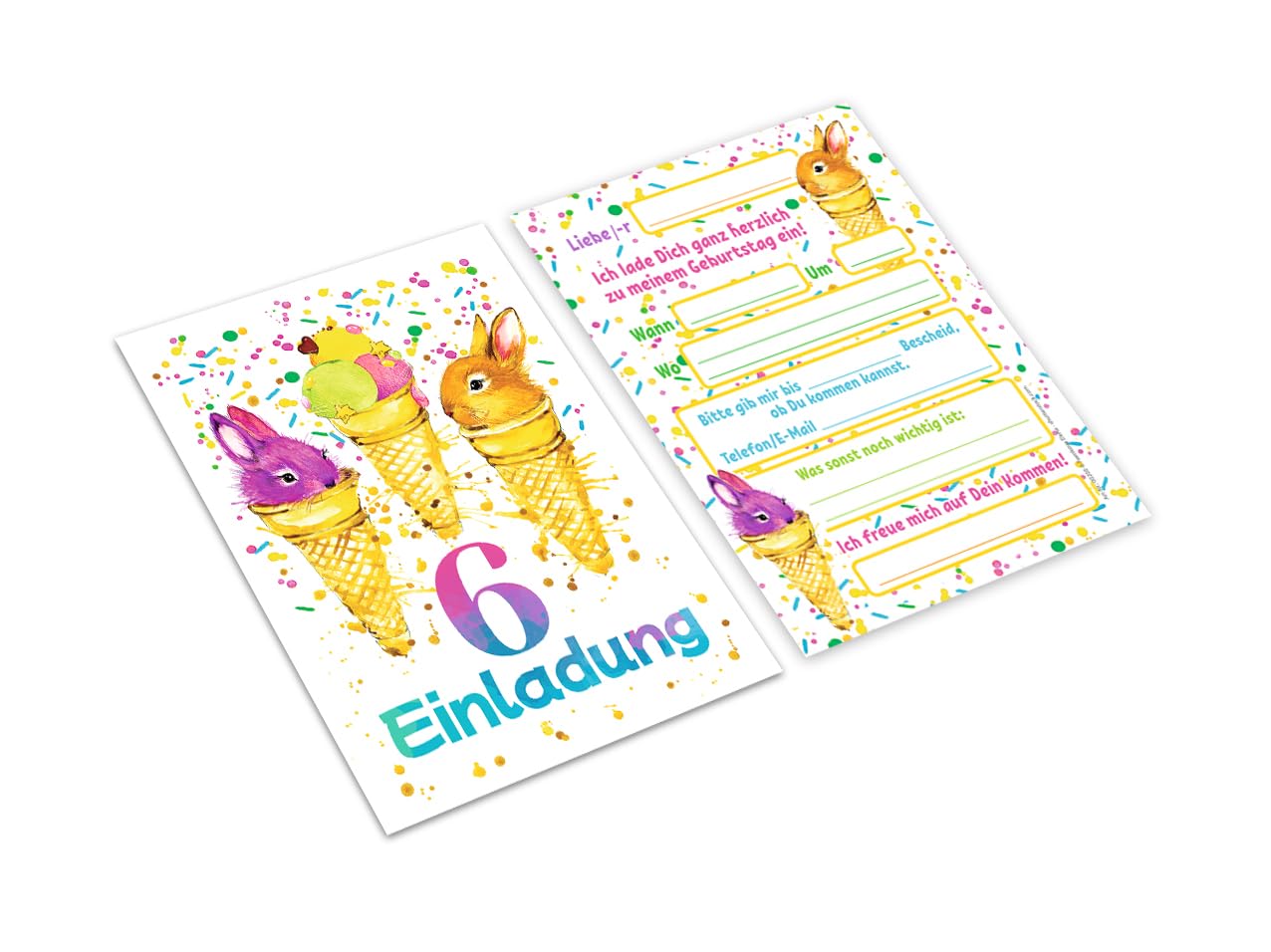 12 Cartes D'Invitation Avec 12 Enveloppes Pour 6E Anniversaire D 039 Enfant