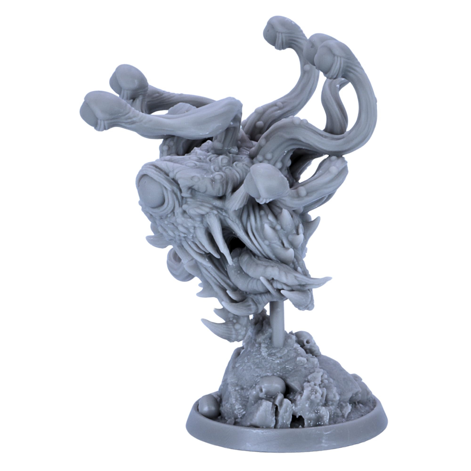 Eye Tyrant Miniature - Floating Eyeball Monster for Tabletop RPGs, Grey, 32mm Scale - Image 4