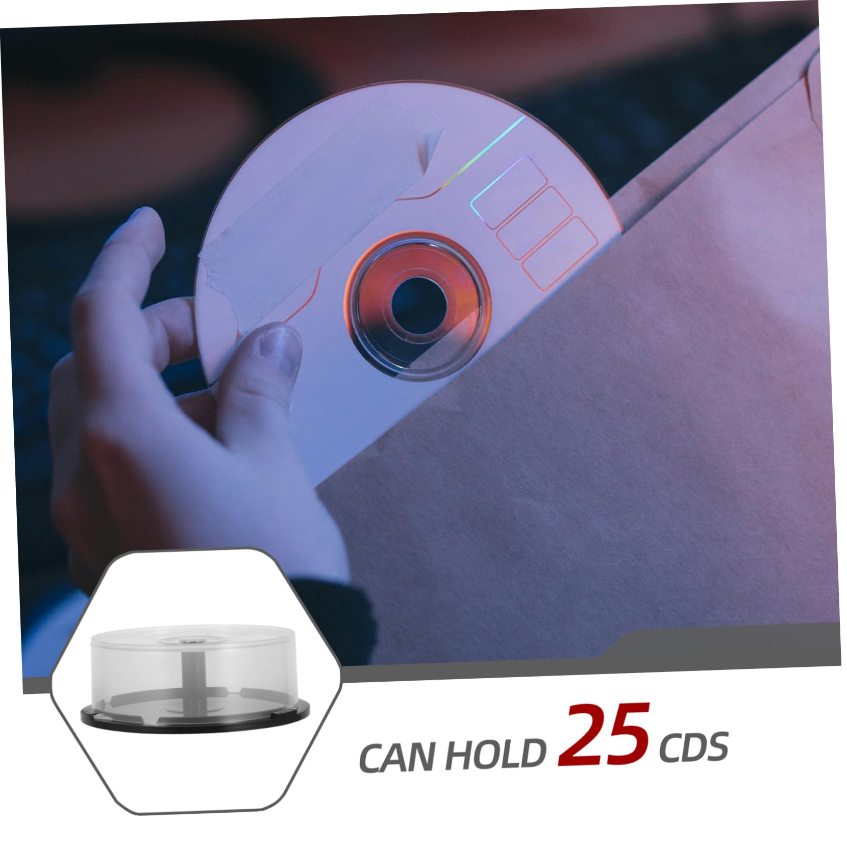TOPBATHY Cajas De Almacenamiento Para Cd Capacidad 25 Soporte Redondo Para Dvd Contenedor Vacío Cd Casa Oficina Bar