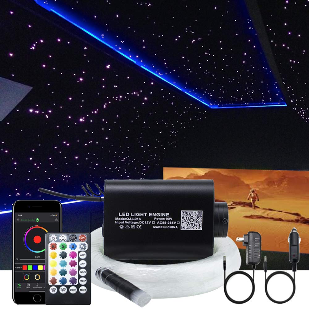 Cloudsale 16W Fiber Optic Star Ceiling Light Kit RGBW APP+