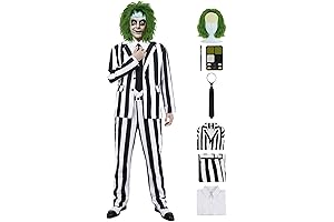 Men's Black and White Beetlejuice Costume